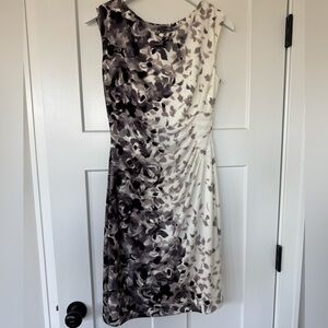 Lauren Ralph Lauren Cream Grey & Black Sleeveless Dress.